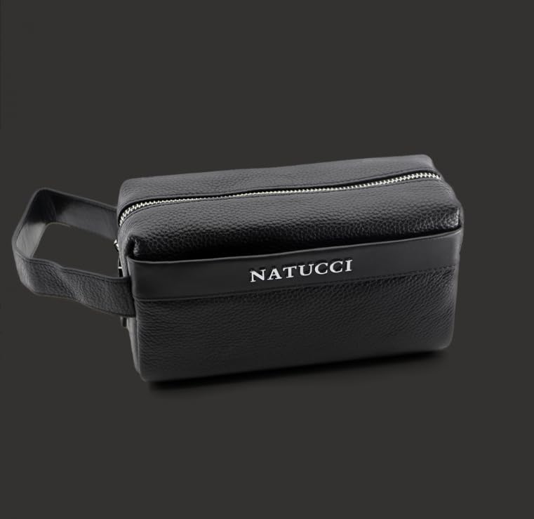 Natucci Men's Leather Travel Bag GL206-1 - Black - Image 2